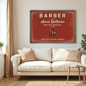 Personalized Barber Sign, Fresh Cuts & Good Company, Brick & Black, image 5