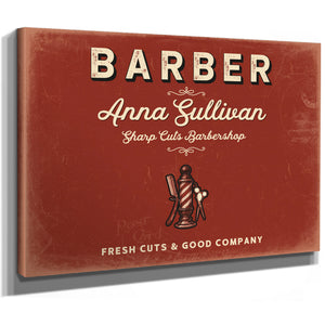 Personalized Barber Sign, Fresh Cuts & Good Company, Brick & Black, image 8