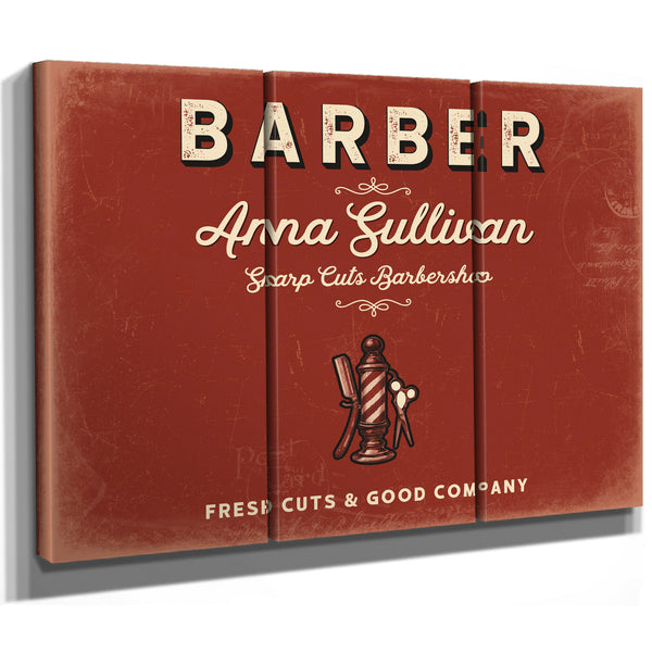 Personalized Barber Sign, Fresh Cuts & Good Company, Brick & Black, image 14