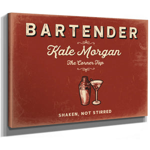 Personalized Bartender Sign, Shaken, Not Stirred, Brick & Black, image 8