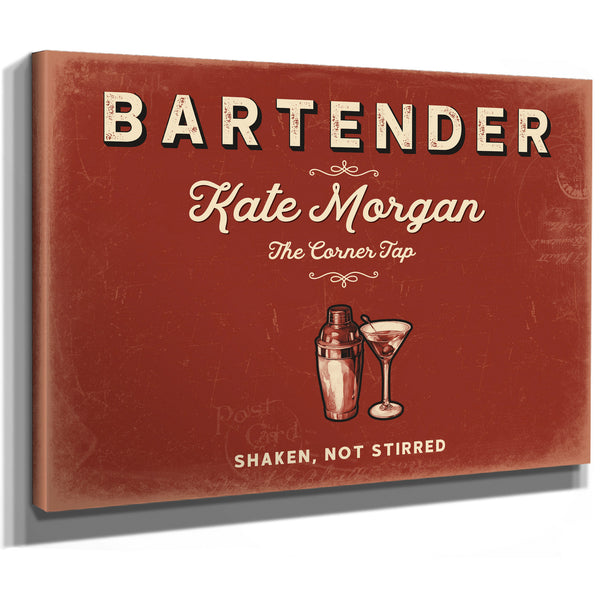 Personalized Bartender Sign, Shaken, Not Stirred, Brick & Black, image 8
