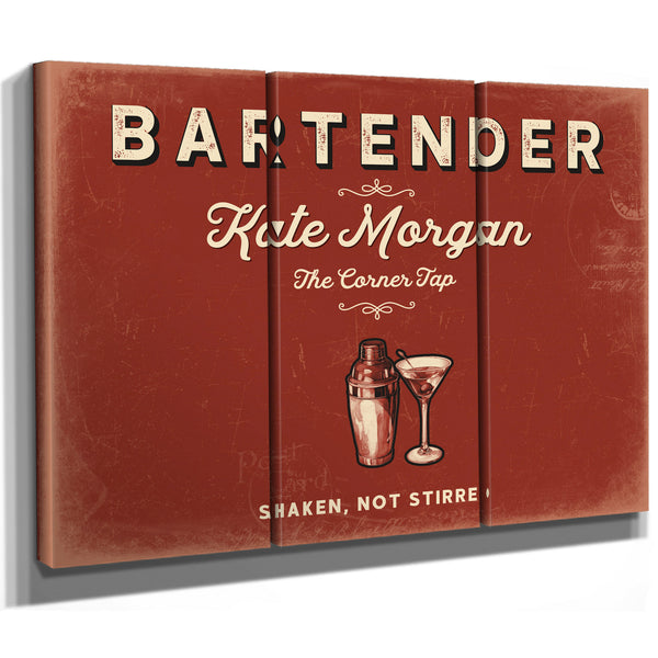 Personalized Bartender Sign, Shaken, Not Stirred, Brick & Black, image 14