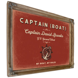 Personalized Boat Captain Sign, My Boat, My Rules, Brick & Black, image 6