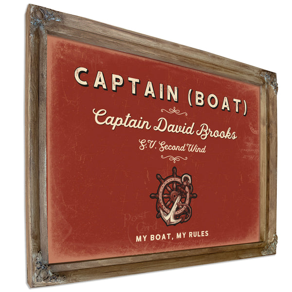Personalized Boat Captain Sign, My Boat, My Rules, Brick & Black, image 6