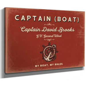 Personalized Boat Captain Sign, My Boat, My Rules, Brick & Black, image 8