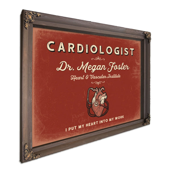 Personalized Cardiologist Sign, I Put My Heart Into My Work, Brick & Black, image 7