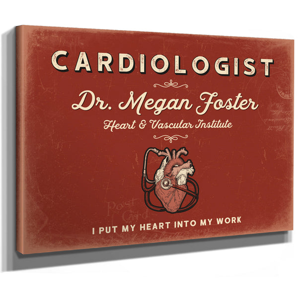 Personalized Cardiologist Sign, I Put My Heart Into My Work, Brick & Black, image 8