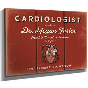 Personalized Cardiologist Sign, I Put My Heart Into My Work, Brick & Black, image 14