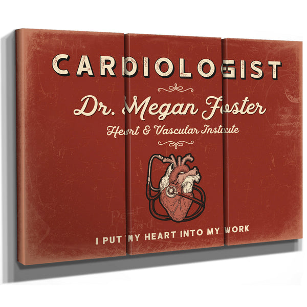 Personalized Cardiologist Sign, I Put My Heart Into My Work, Brick & Black, image 14