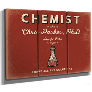 Personalized Chemist Sign, I Have All the Solutions, Brick & Black, image 14