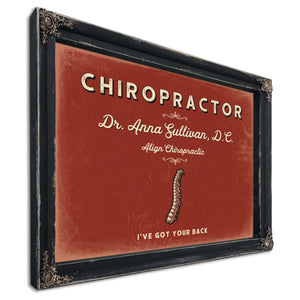 Personalized Chiropractor Sign, I've Got Your Back, Brick & Black, image 1