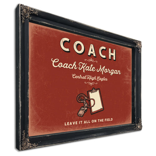 Personalized Coach Sign, Leave It All on the Field, Brick & Black, image 1