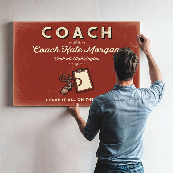 Personalized Coach Sign, Leave It All on the Field, Brick & Black, image 9