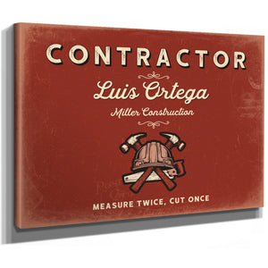 Personalized Contractor Sign, Measure Twice, Cut Once, Brick & Black, image 8