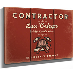 Personalized Contractor Sign, Measure Twice, Cut Once, Brick & Black, image 14