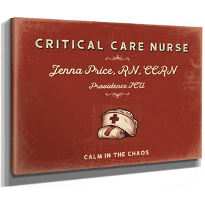Personalized Critical Care Nurse Sign, Calm in the Chaos, Brick & Black, image 8