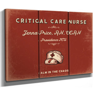 Personalized Critical Care Nurse Sign, Calm in the Chaos, Brick & Black, image 14