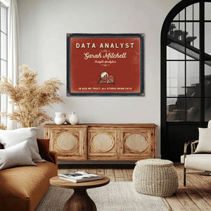 Personalized Data Analyst Sign, In God We Trust, All Others Bring Data, Brick & Black, image 4