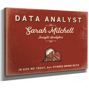 Personalized Data Analyst Sign, In God We Trust, All Others Bring Data, Brick & Black, image 8