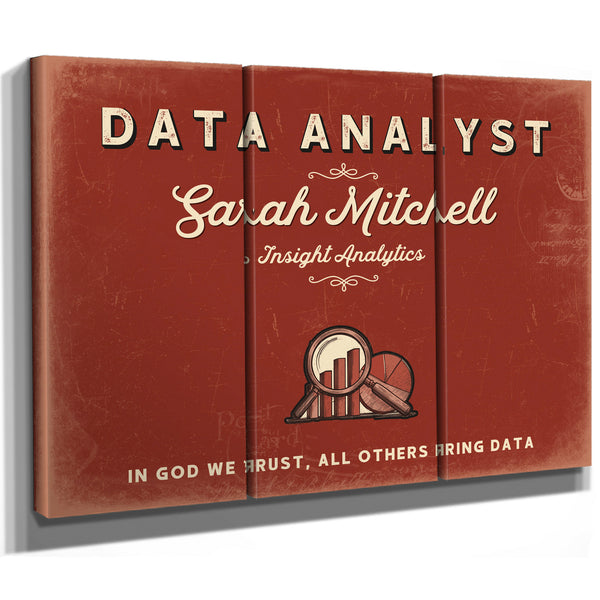 Personalized Data Analyst Sign, In God We Trust, All Others Bring Data, Brick & Black, image 14