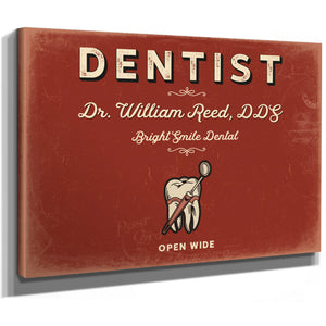 Personalized Dentist Sign, Open Wide, Brick & Black, image 8