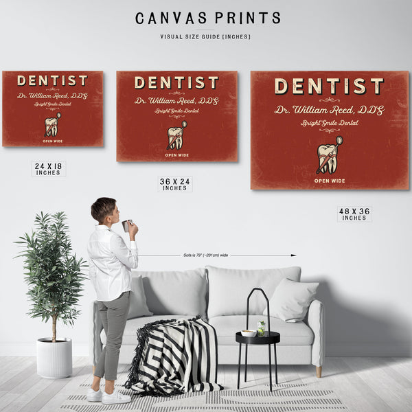 Personalized Dentist Sign, Open Wide, Brick & Black, image 10