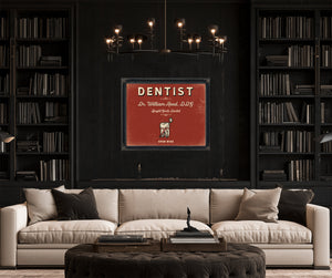 Personalized Dentist Sign, Open Wide, Brick & Black, image 16
