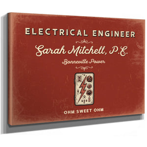Personalized Electrical Engineer Sign, Ohm Sweet Ohm, Brick & Black, image 8