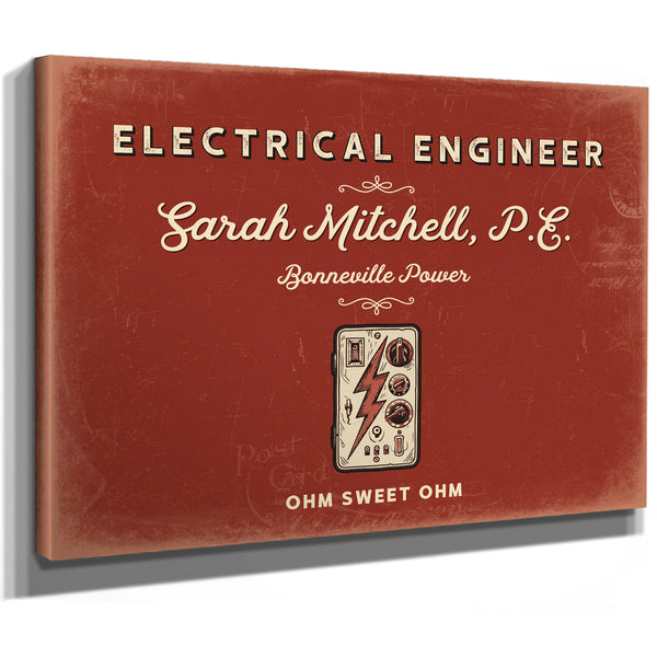 Personalized Electrical Engineer Sign, Ohm Sweet Ohm, Brick & Black, image 8