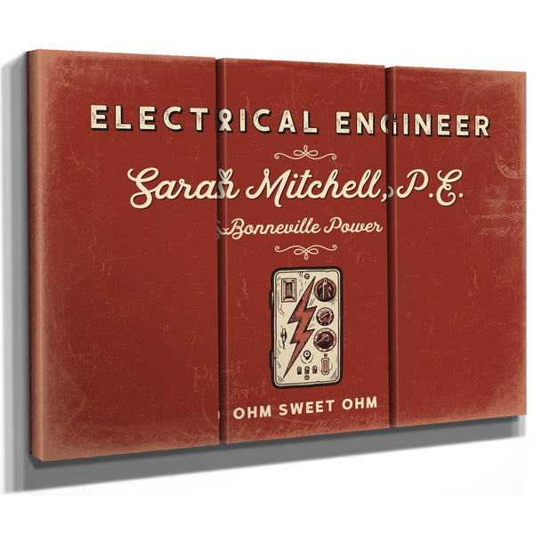 Personalized Electrical Engineer Sign, Ohm Sweet Ohm, Brick & Black, image 14