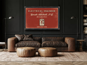 Personalized Electrical Engineer Sign, Ohm Sweet Ohm, Brick & Black, image 17