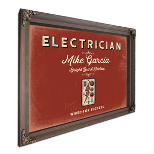 Personalized Electrician Sign, Wired for Success, Brick & Black, image 7