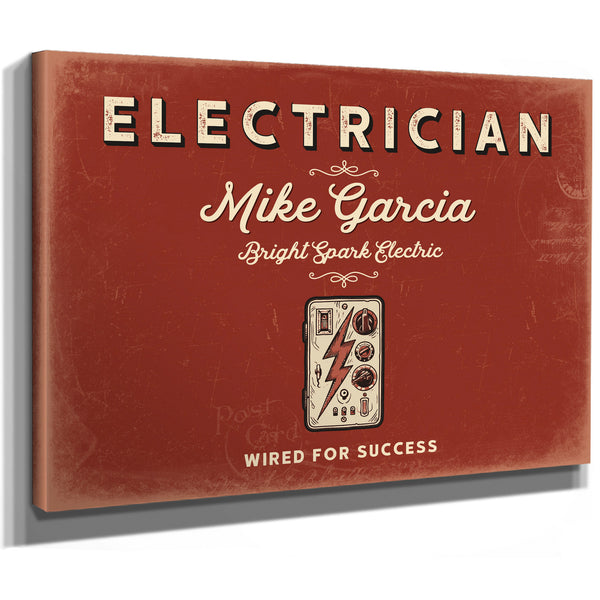 Personalized Electrician Sign, Wired for Success, Brick & Black, image 8