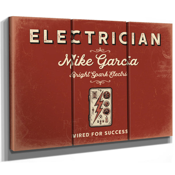 Personalized Electrician Sign, Wired for Success, Brick & Black, image 14
