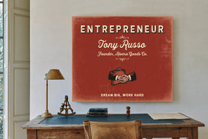 Personalized Entrepreneur Sign, Dream Big, Work Hard, Brick & Black, image 2