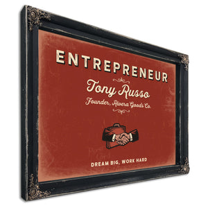 Personalized Entrepreneur Sign, Dream Big, Work Hard, Brick & Black, image 1