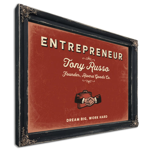 Personalized Entrepreneur Sign, Dream Big, Work Hard, Brick & Black, image 1