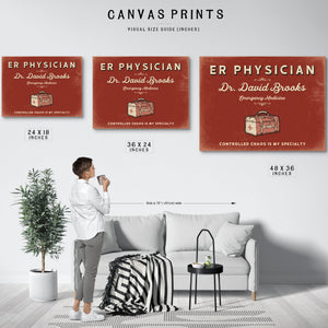 Personalized ER Physician Sign, Controlled Chaos Is My Specialty, Brick & Black, image 10