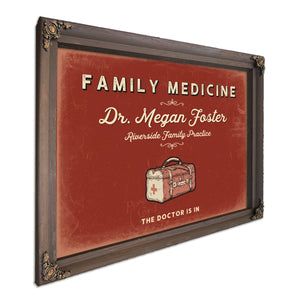 Personalized Family Medicine Sign, The Doctor Is In, Brick & Black, image 7