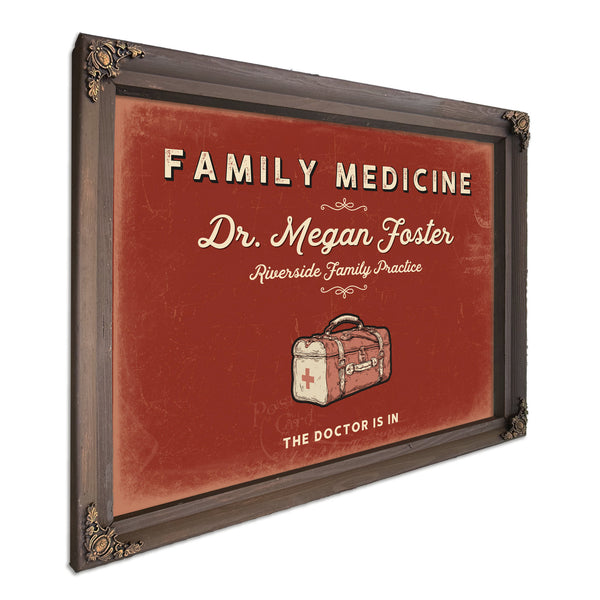 Personalized Family Medicine Sign, The Doctor Is In, Brick & Black, image 7