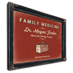 Personalized Family Medicine Sign, The Doctor Is In, Brick & Black, image 1