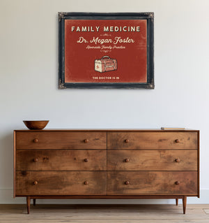 Personalized Family Medicine Sign, The Doctor Is In, Brick & Black, image 19