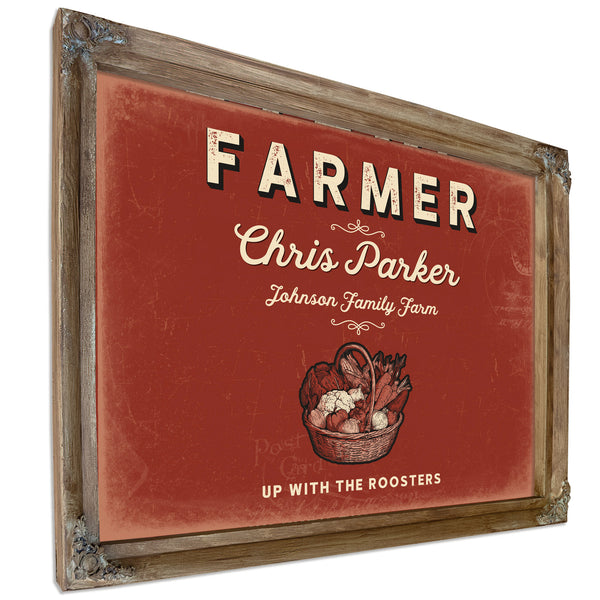 Personalized Farmer Sign, Up With the Roosters, Brick & Black, image 6