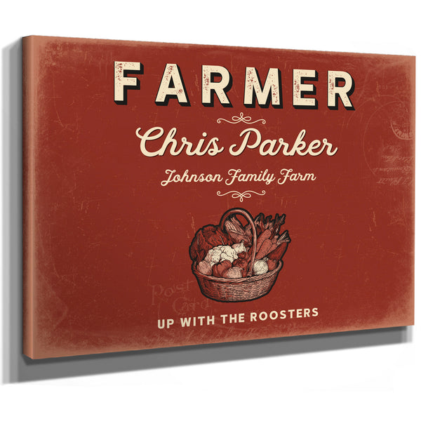 Personalized Farmer Sign, Up With the Roosters, Brick & Black, image 8