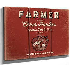 Personalized Farmer Sign, Up With the Roosters, Brick & Black, image 14