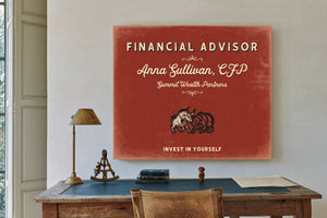 Personalized Financial Advisor Sign, Invest in Yourself, Brick & Black, image 2