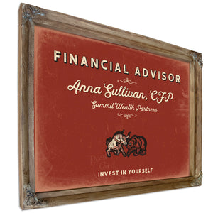 Personalized Financial Advisor Sign, Invest in Yourself, Brick & Black, image 6