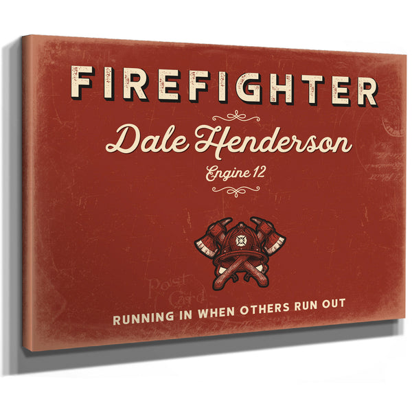 Personalized Firefighter Sign, Running In When Others Run Out, Brick & Black, image 8
