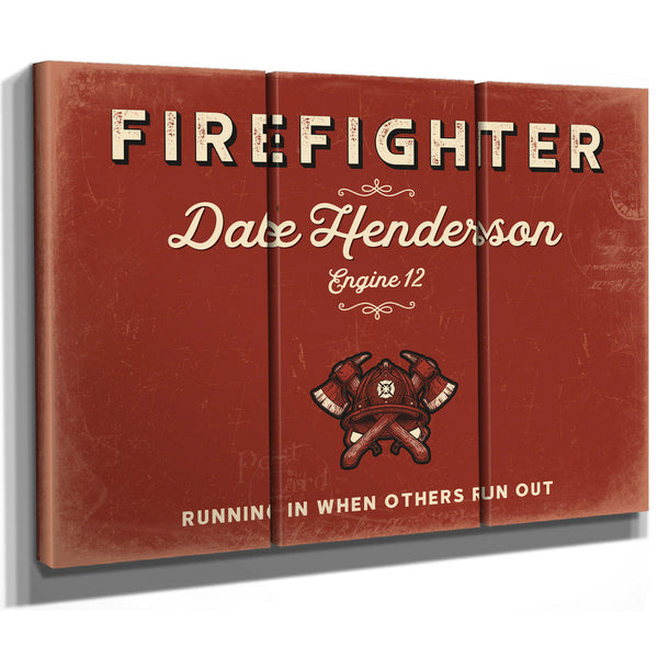 Personalized Firefighter Sign, Running In When Others Run Out, Brick & Black, image 14