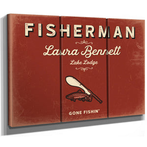 Personalized Fisherman Sign, Gone Fishin', Brick & Black, image 14